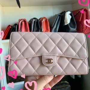 Authentic Chanel calfskin Classic Flap wallet